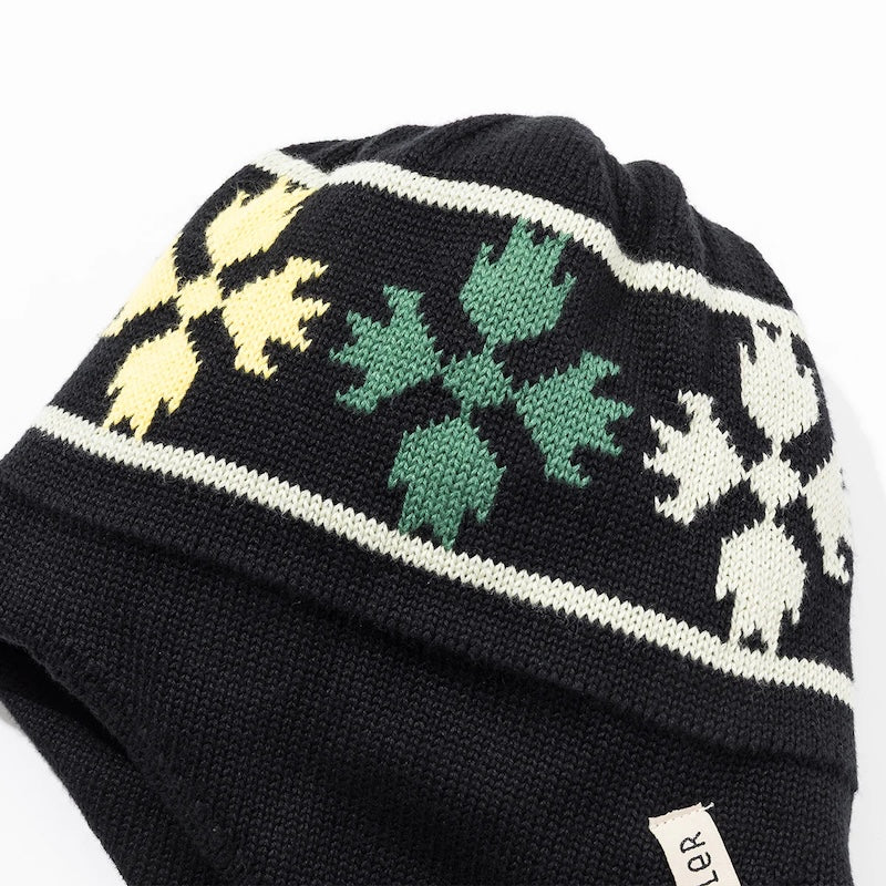 POLeR　ビーニー　"BEAR PAW FLAP BEANIE"　(Black)