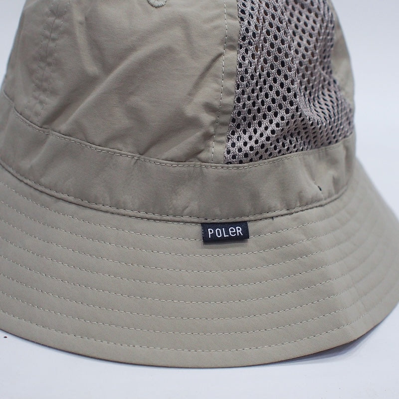 POLeR ハット NYLON MESH BELL HAT ベージュ 商品画像 クローズアップ
