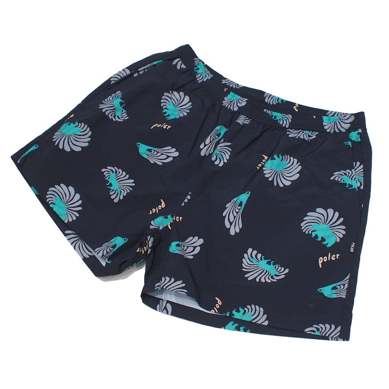 POLeR ショーツ CRITTER SHORTS ブラック 商品画像 正面 斜め