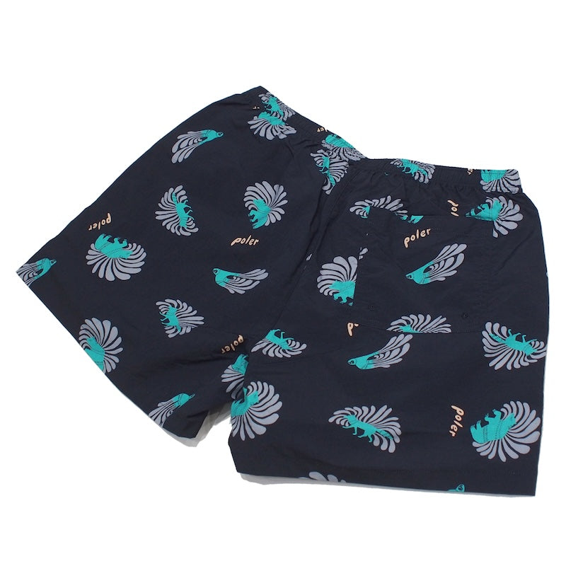 POLeR ショーツ CRITTER SHORTS ブラック 商品画像 背面 斜め