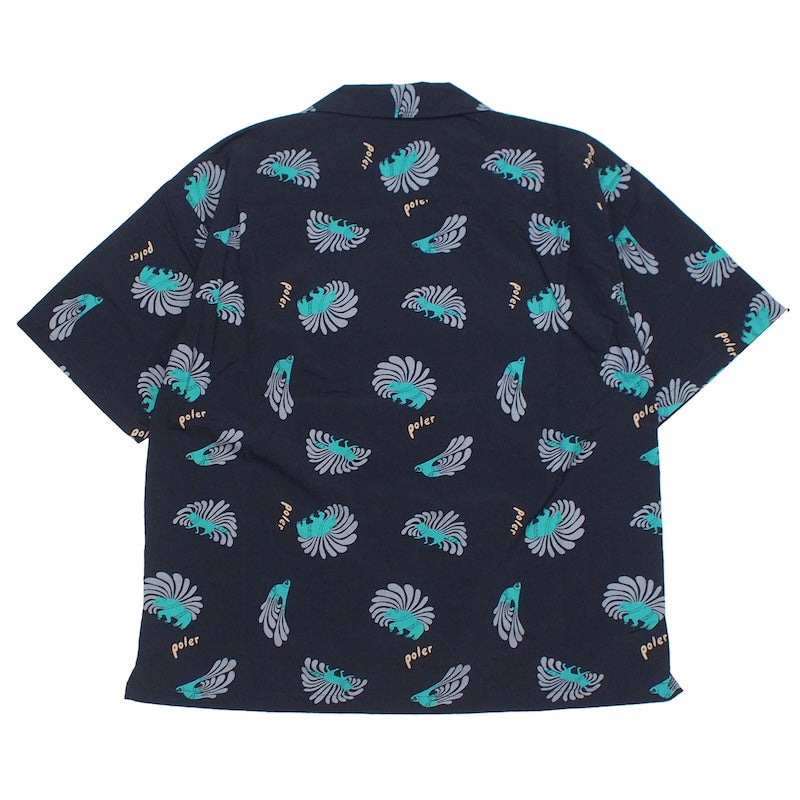 POLeR S/Sシャツ CRITTER ALOHA SHIRT ブラック 商品画像 背面