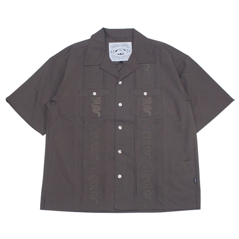 POLeR S/Sシャツ POLER GUAYABERA SHIRTS チャコール 商品画像 正面