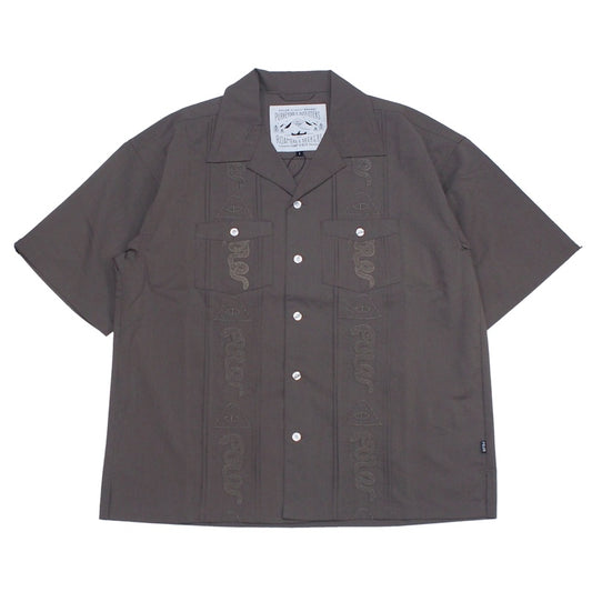 POLeR S/Sシャツ POLER GUAYABERA SHIRTS チャコール 商品画像 正面
