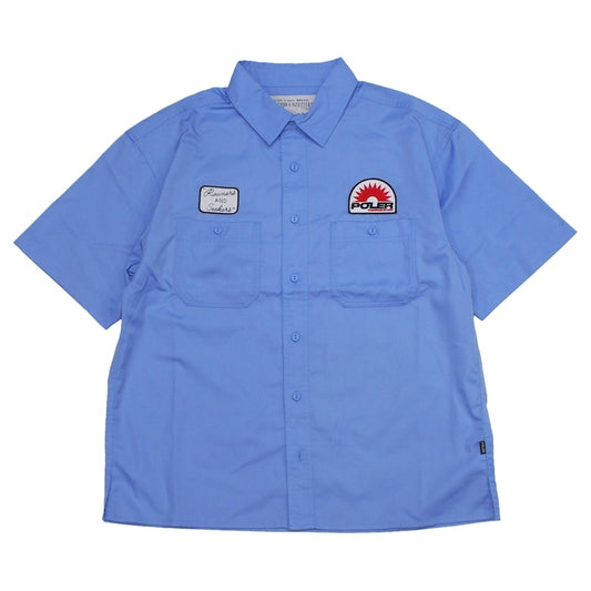 POLeR S/Sシャツ POLER S/S RELAX WORK SHIRT ライトブルー 商品画像 正面