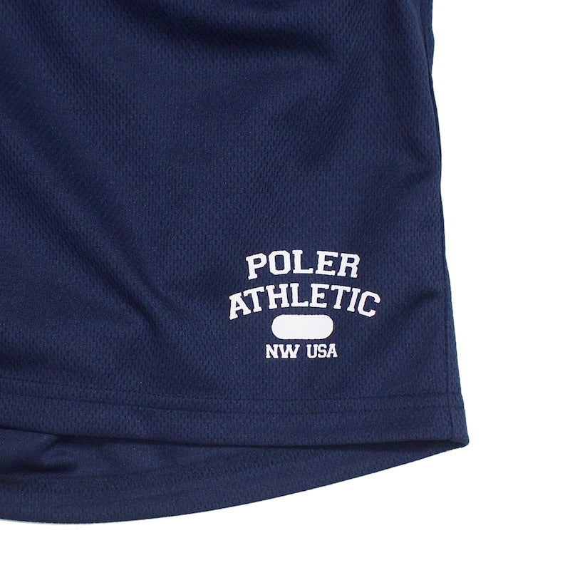 POLeR ショーツ QUICK DRY MESH SHORTS ネイビー 商品画像 裾プリント