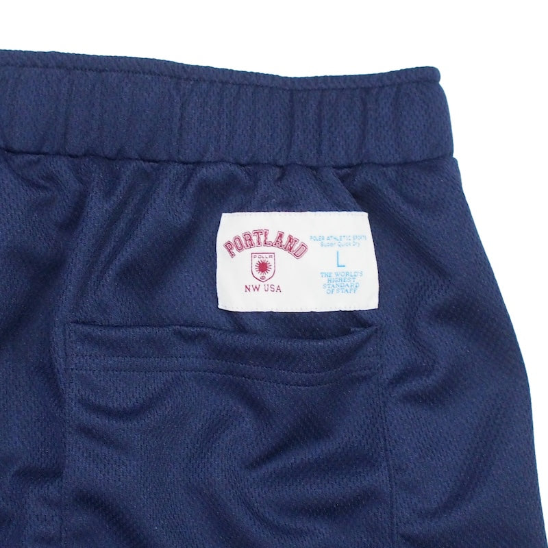 POLeR ショーツ QUICK DRY MESH SHORTS ネイビー 商品画像 バックネームタグ