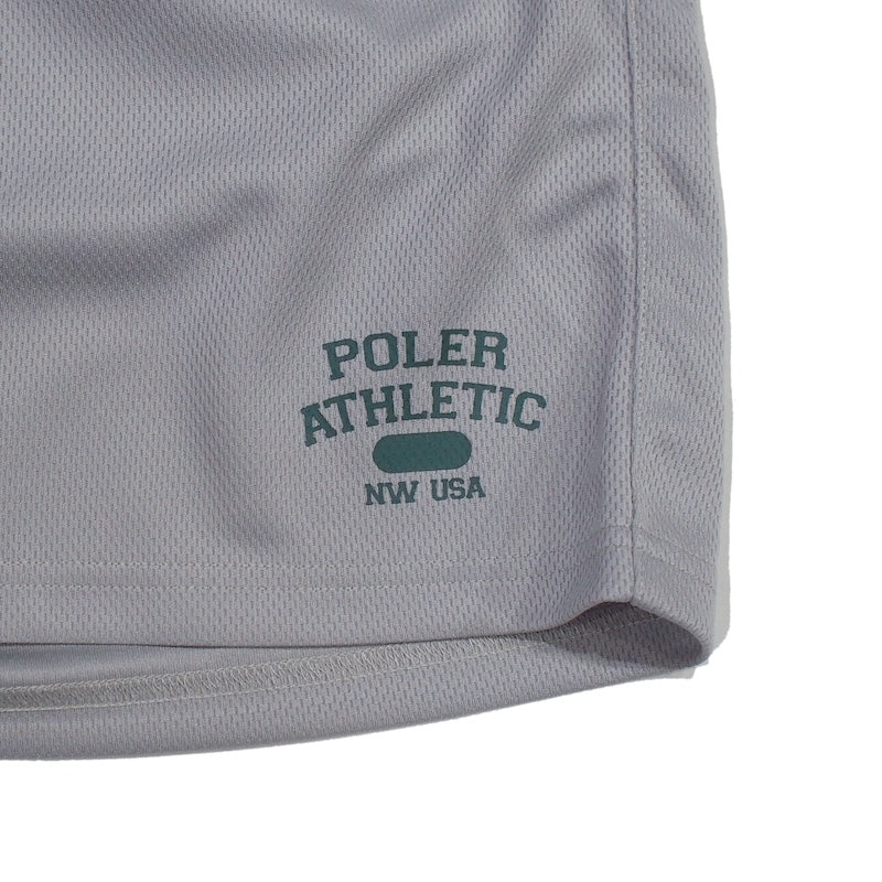 POLeR ショーツ QUICK DRY MESH SHORTS グレー 商品画像 裾プリント