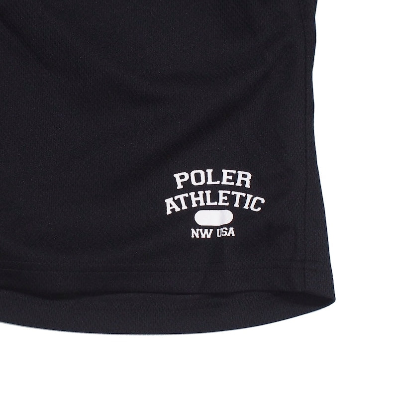 POLeR ショーツ QUICK DRY MESH SHORTS ブラック 商品画像 裾プリント