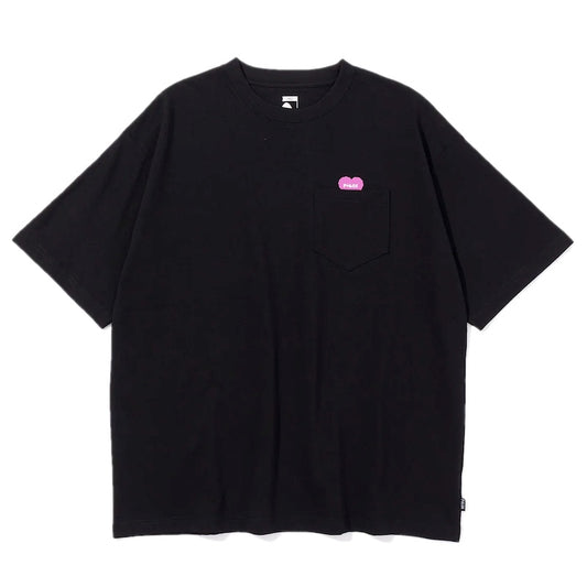 POLeR Tシャツ FURRY HEART RELAX FIT POCKET TEE ブラック 商品画像 正面