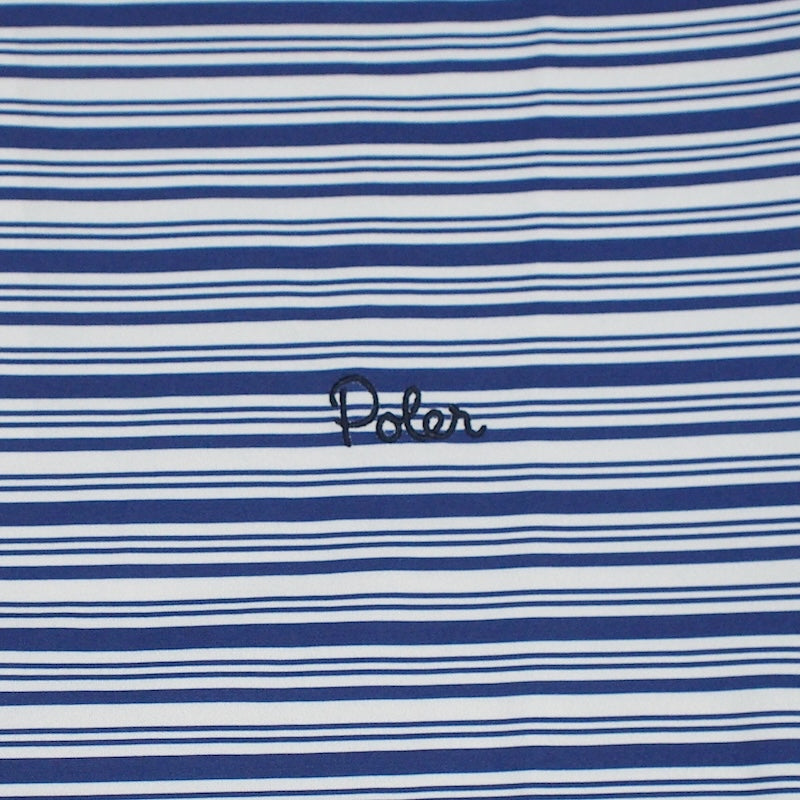 POLeR Tシャツ 90's STRIPE QUICK DRY TEE ホワイト 商品画像 ロゴ刺繍