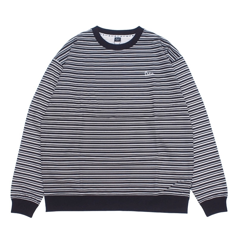 POLeR クルースウェット STRIPED LIGHTWT CREW SWEAT (Black) 商品画像 正面
