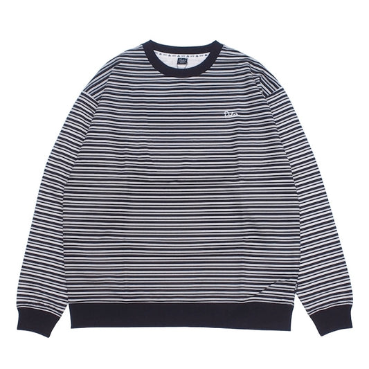 POLeR クルースウェット STRIPED LIGHTWT CREW SWEAT (Black) 商品画像 正面