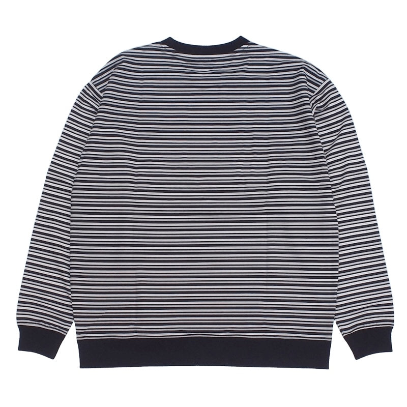 POLeR クルースウェット STRIPED LIGHTWT CREW SWEAT (Black) 商品画像 背面