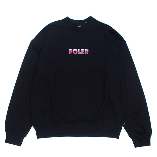 POLeR クルースウェット POLER POP CREW SWEAT (Black) 商品画像 正面