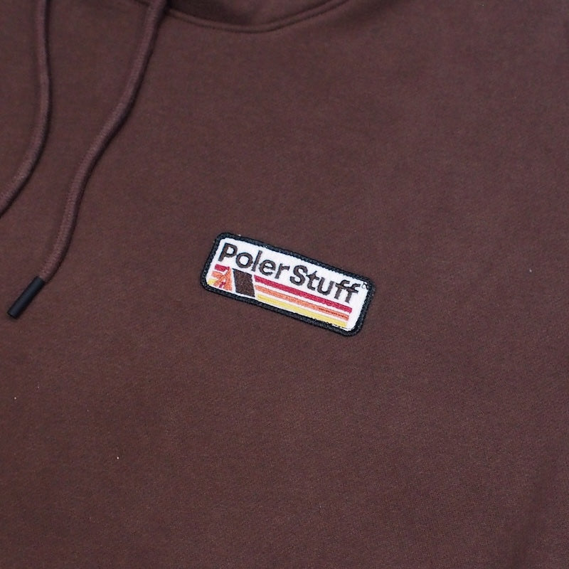 POLeR パーカー LOGO PACH HOOD SWEAT (Brown) 商品画像 ロゴワッペン