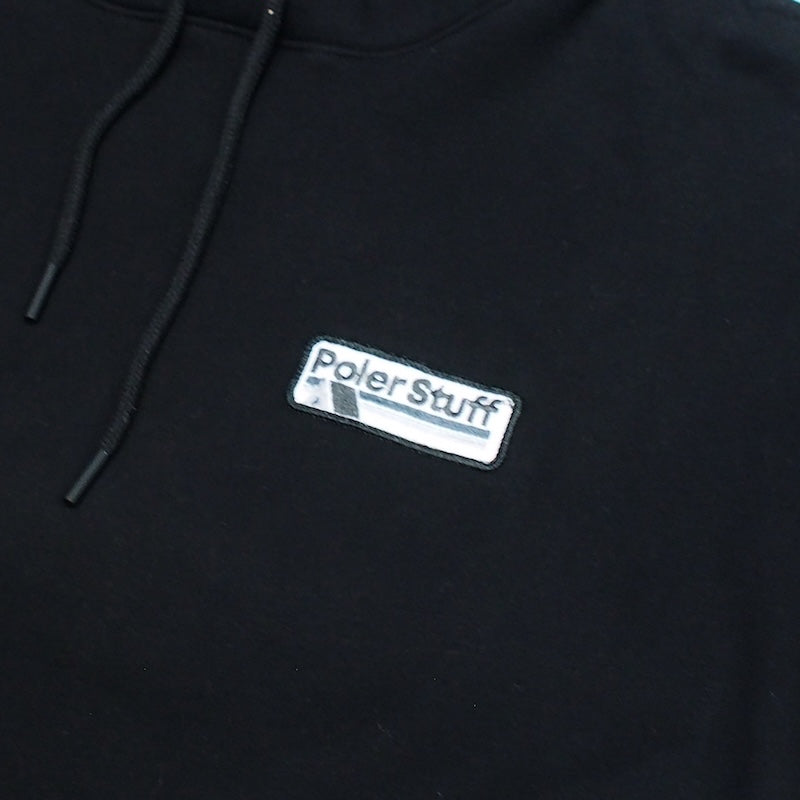POLeR パーカー LOGO PACH HOOD SWEAT (Black) 商品画像 ロゴワッペン