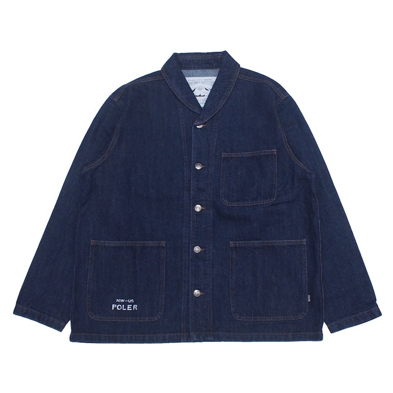 POLeR ジャケット SHAWL COLLAR DENIM JACKET (Indigo) 商品画像 正面