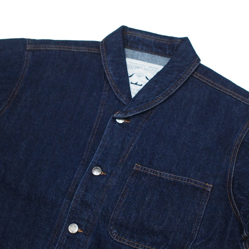 POLeR ジャケット SHAWL COLLAR DENIM JACKET (Indigo) 商品画像 襟