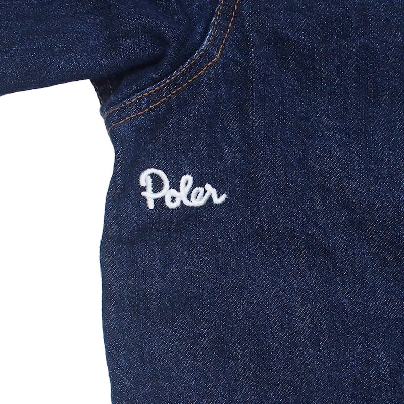 POLeR ジャケット SHAWL COLLAR DENIM JACKET (Indigo) 商品画像 ロゴ刺繍