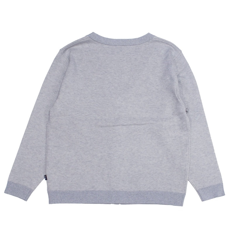 POLeR カーディガン FURRY HEART KINT CARDIGAN グレー 商品画像 背面