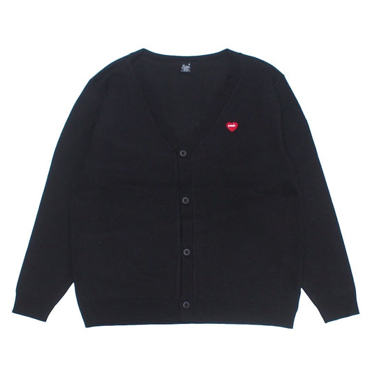 POLeR カーディガン FURRY HEART KINT CARDIGAN ブラック 商品画像 正面