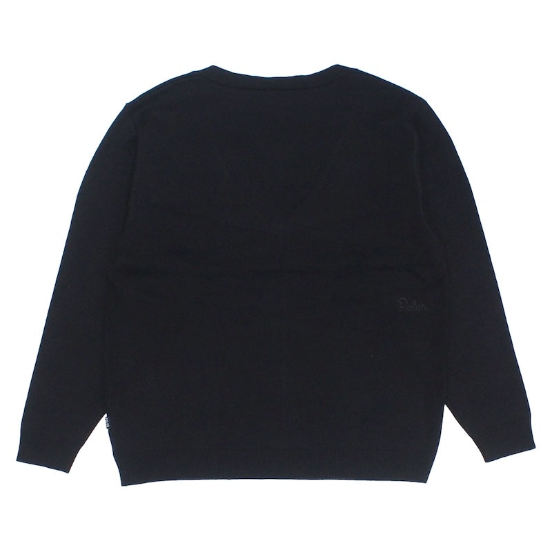 POLeR カーディガン FURRY HEART KINT CARDIGAN ブラック 商品画像 背面