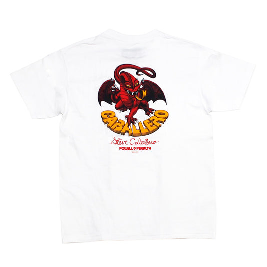 POWELL　Tシャツ　"STEVE CABALLERO DRAGON II TEE"　(White)