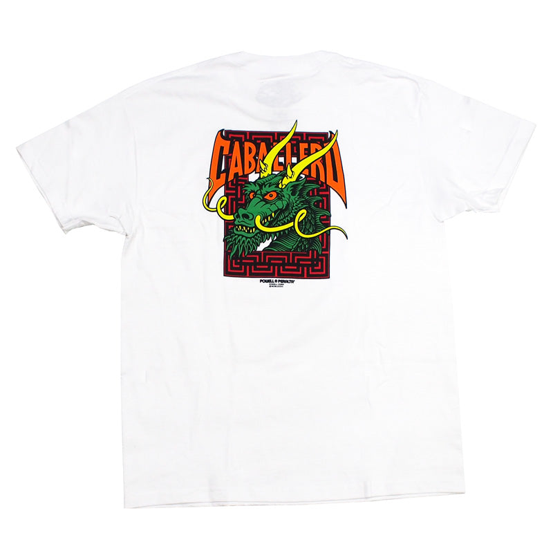 POWELL PERALTA Tシャツ STEVE CABALLERO STREET DRAGON TEE ホワイト 商品画像 背面