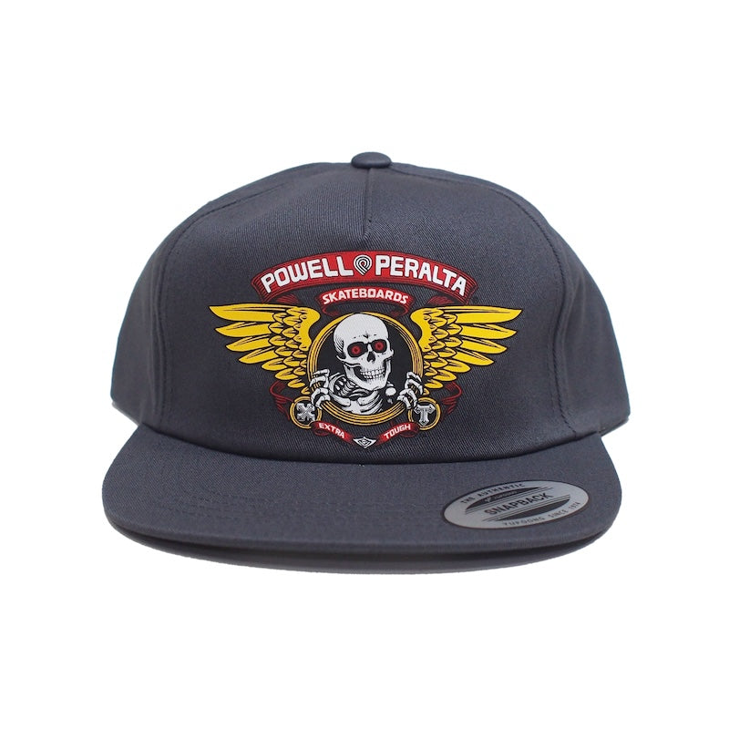 POWELL PERALTA キャップ WINGED RIPPER SNAPBACK CAP チャコール  商品画像 正面
