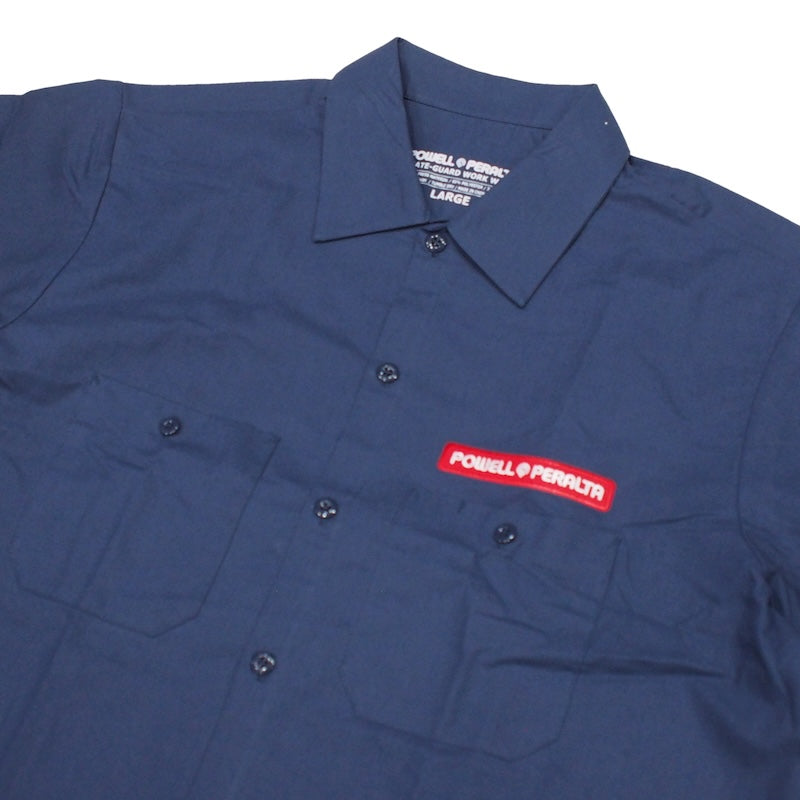 POWELL PERALTA S/Sシャツ WINGED RIPPER S/S WORK SHIRTS ネイビー