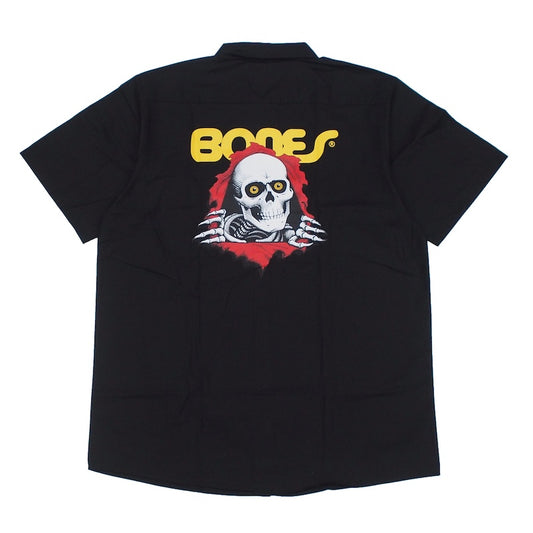 POWELL PERALTA S/Sシャツ RIPPER S/S WORK SHIRTS ブラック 商品画像 背面