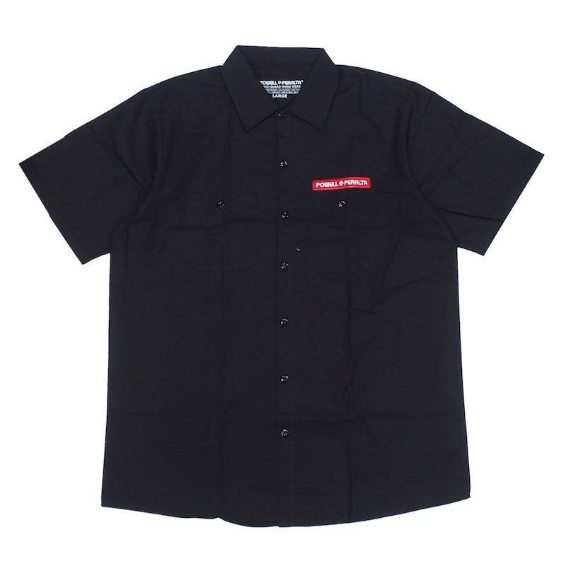 POWELL PERALTA S/Sシャツ RIPPER S/S WORK SHIRTS ブラック 商品画像 正面