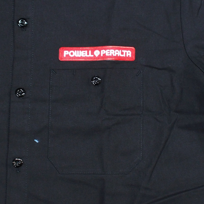 POWELL PERALTA S/Sシャツ RIPPER S/S WORK SHIRTS ブラック 商品画像 胸ポケット