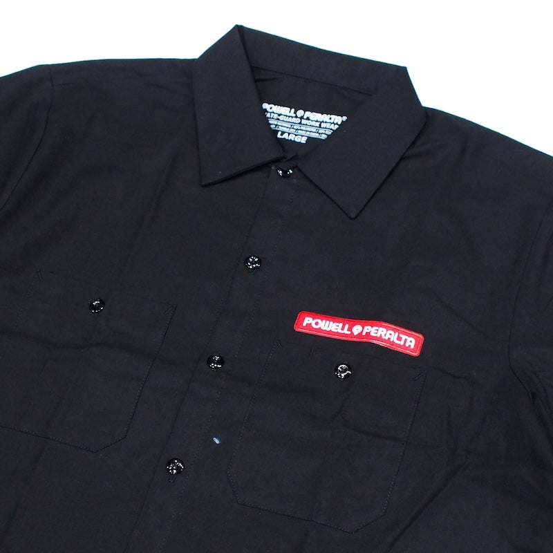 POWELL PERALTA S/Sシャツ RIPPER S/S WORK SHIRTS ブラック 商品画像 クローズアップ