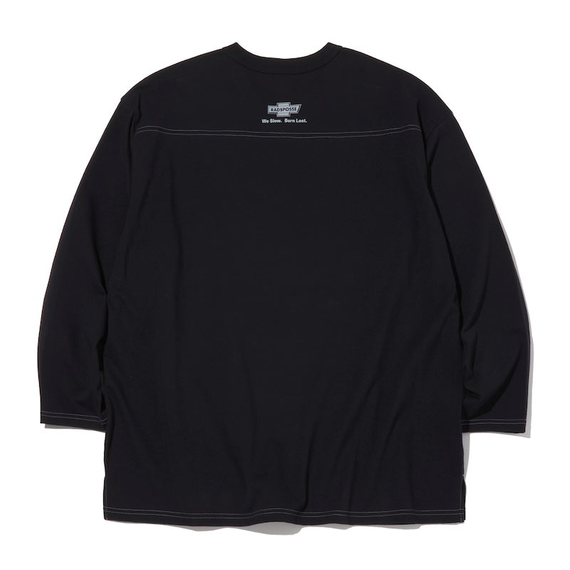 RADIALL　フットボールTシャツ　"HOOD CITY FOOTBALL T-SHIRT CROPPED SLEEVE"　(Black)