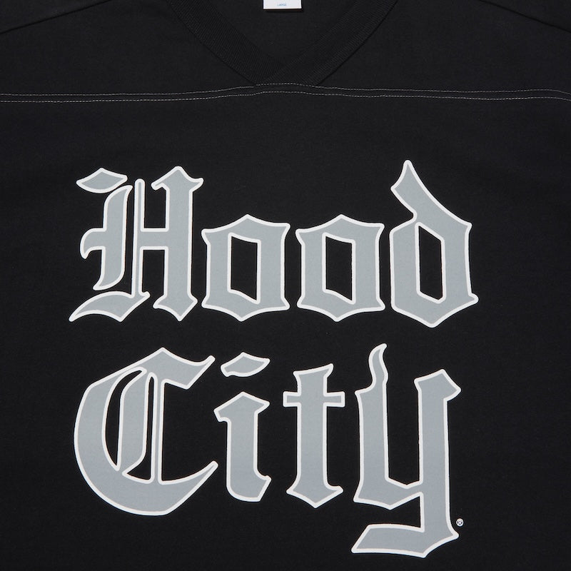 RADIALL　フットボールTシャツ　"HOOD CITY FOOTBALL T-SHIRT CROPPED SLEEVE"　(Black)