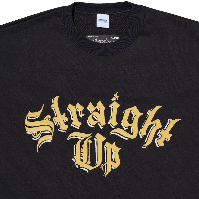 RADIALL　クルースウェット　"Straight Up CREW NECK SWEATSHIRT L/S"　(Black)