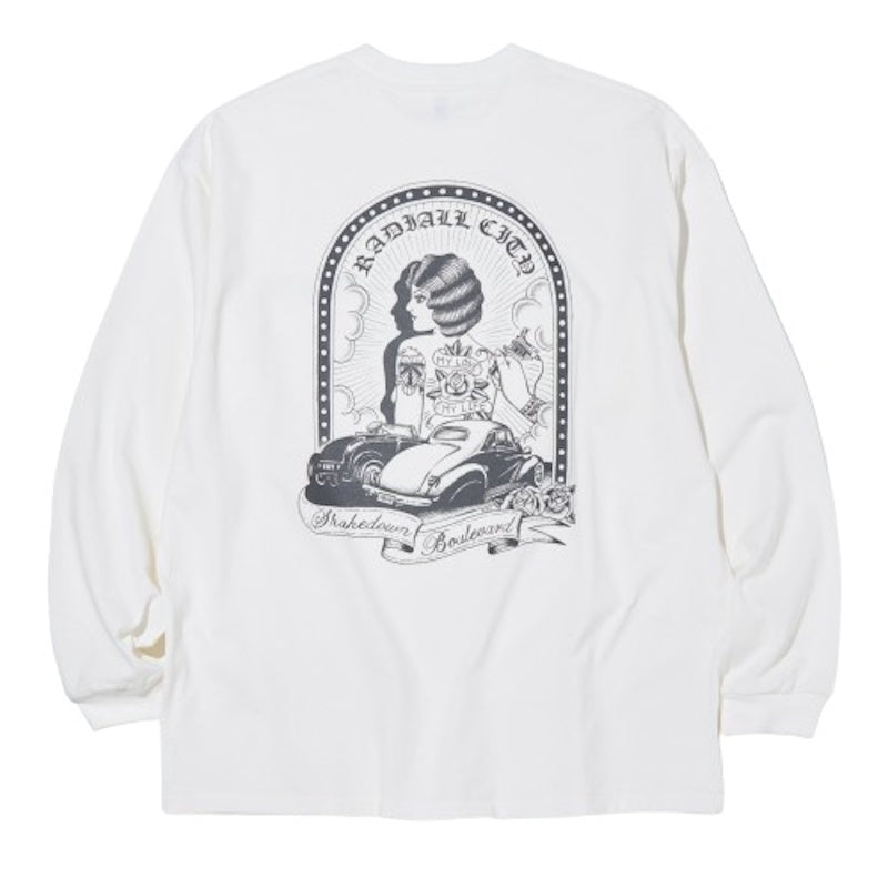 RADIALL　L/STシャツ　"SHAKEDOWN BOULEVARD CREW NECK T-SHIRT L/S"　(White)