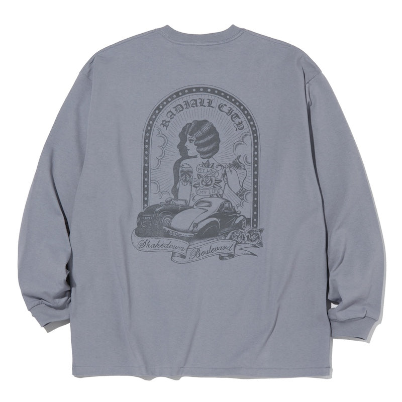 RADIALL　L/STシャツ　"SHAKEDOWN BOULEVARD CREW NECK T-SHIRT L/S"　(Steel Gray)