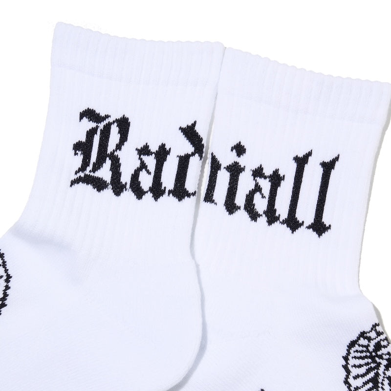 RADIALL ソックス CRADLE 1PAC SOX SHORT / DRALON ホワイト クローズアップ 側面