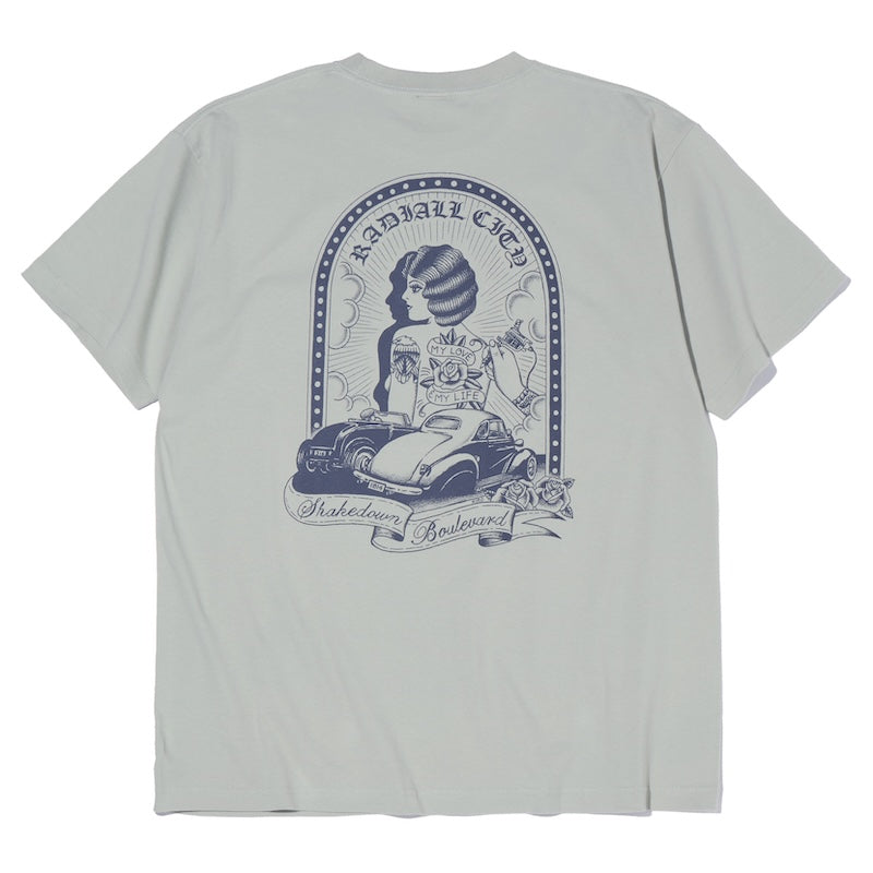 RADIALL　Tシャツ　"SHAKEDOWN BOULEVARD CREW NECK T-SHIRT S/S"　(Sage Green)