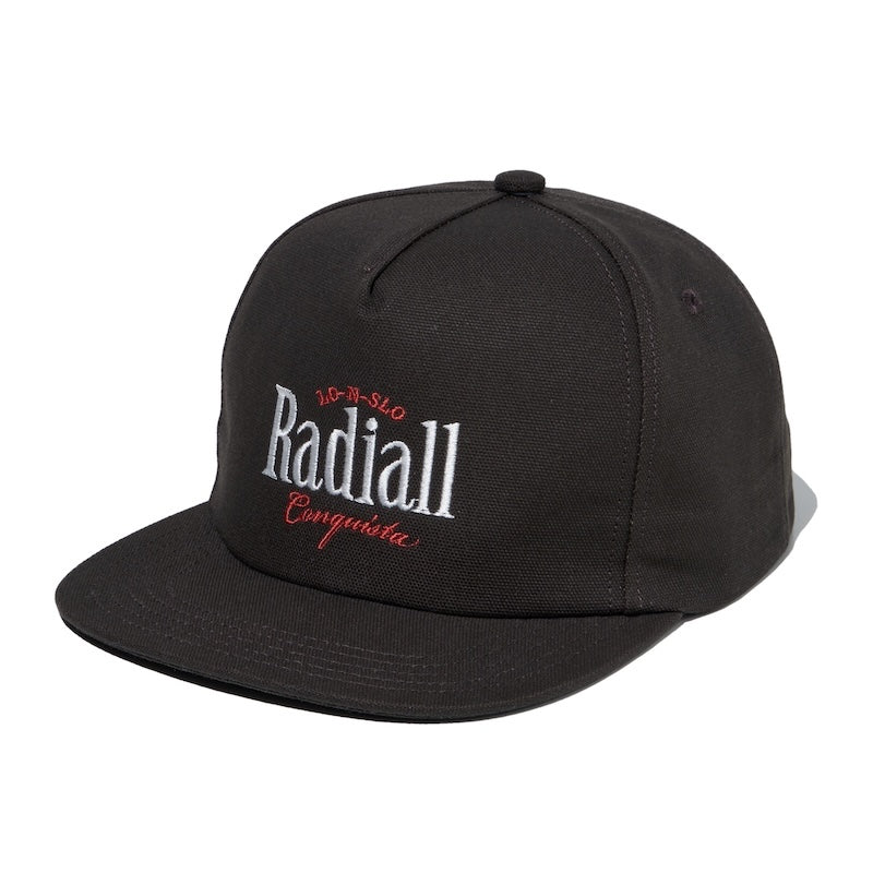 RADIALL キャップ LOGOS TRUCKER CAP ブラック 正面 斜め