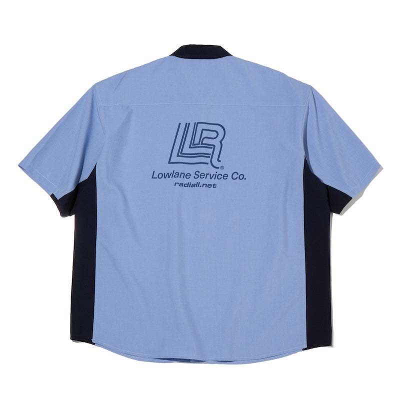 RADIALL S/Sシャツ LOWLANE REGULAR COLLARED SHIRT ブルー 背面