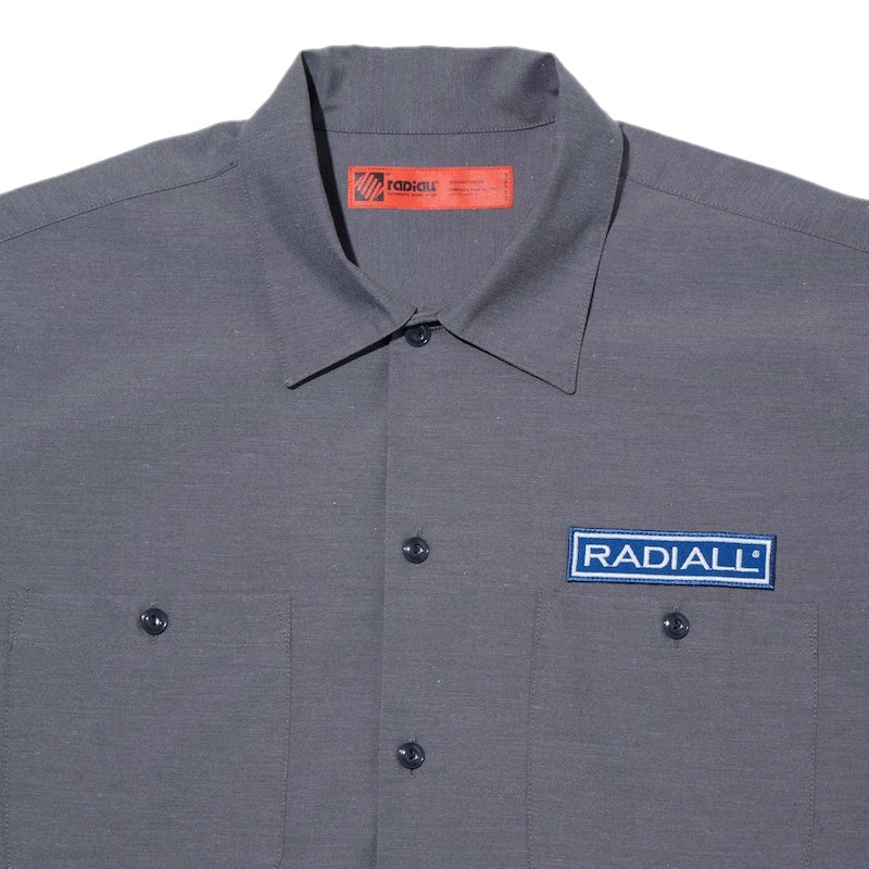 RADIALL L/Sシャツ WHEELS REGULAR COLLARED SHIRT L/S グレー クローズアップ