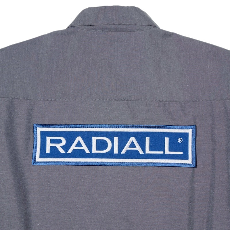 RADIALL L/Sシャツ WHEELS REGULAR COLLARED SHIRT L/S グレー 背面ロゴ