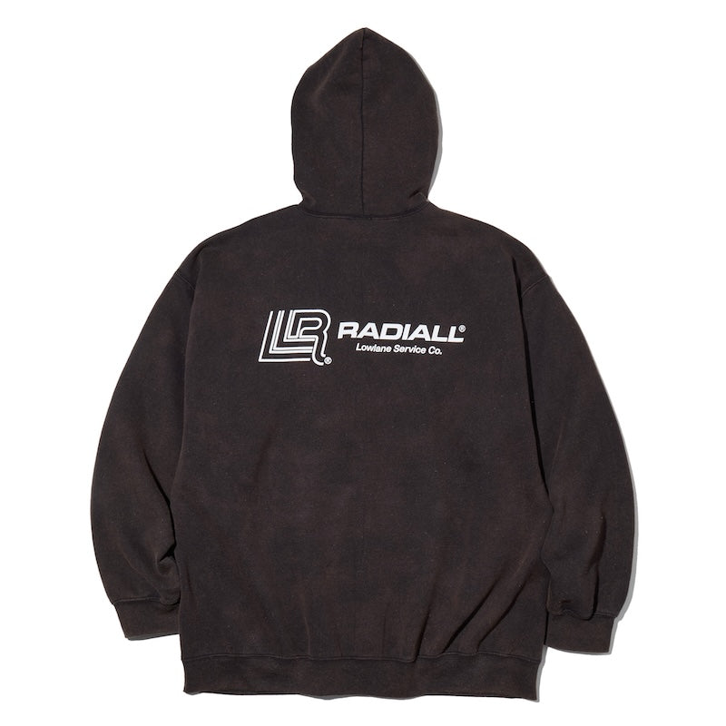 RADIALL ジップパーカー LOWLANE ZIP UP HOODIE ブラック 背面