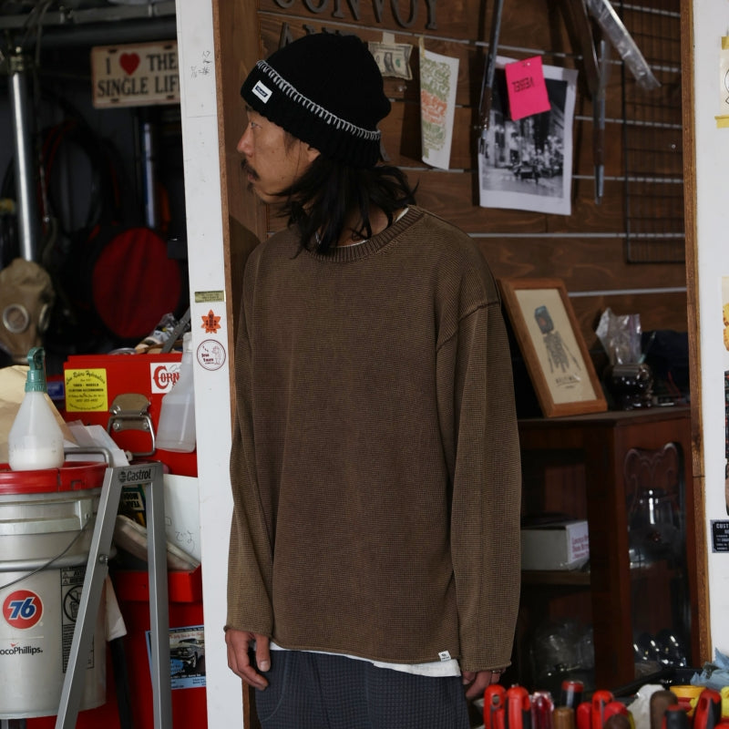 RADIALL セーター LUDWIG CREW NECK SWEATER L/S ブラウン 着用