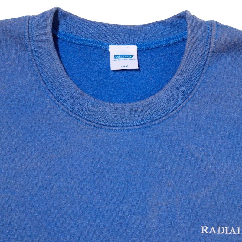 RADIALL クルースウェット GALAXIAN CREW SWEAT ブルー 正面 首元
