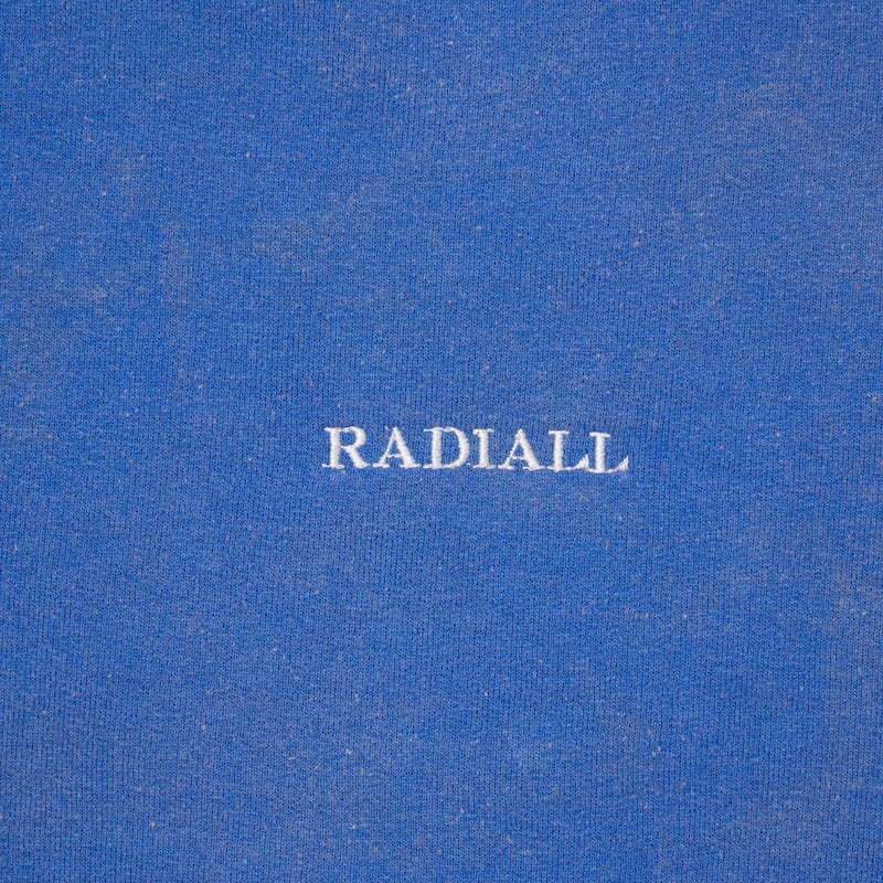 RADIALL クルースウェット GALAXIAN CREW SWEAT ブルー 正面 胸プリント