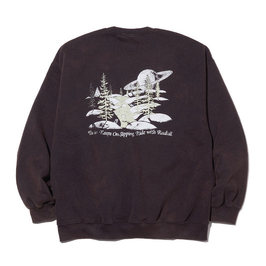 RADIALL　クルースウェット　“GALAXIAN CREW NECK SWEATSHIRT L/S"　(Faded Black)